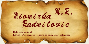 Miomirka Radmilović vizit kartica